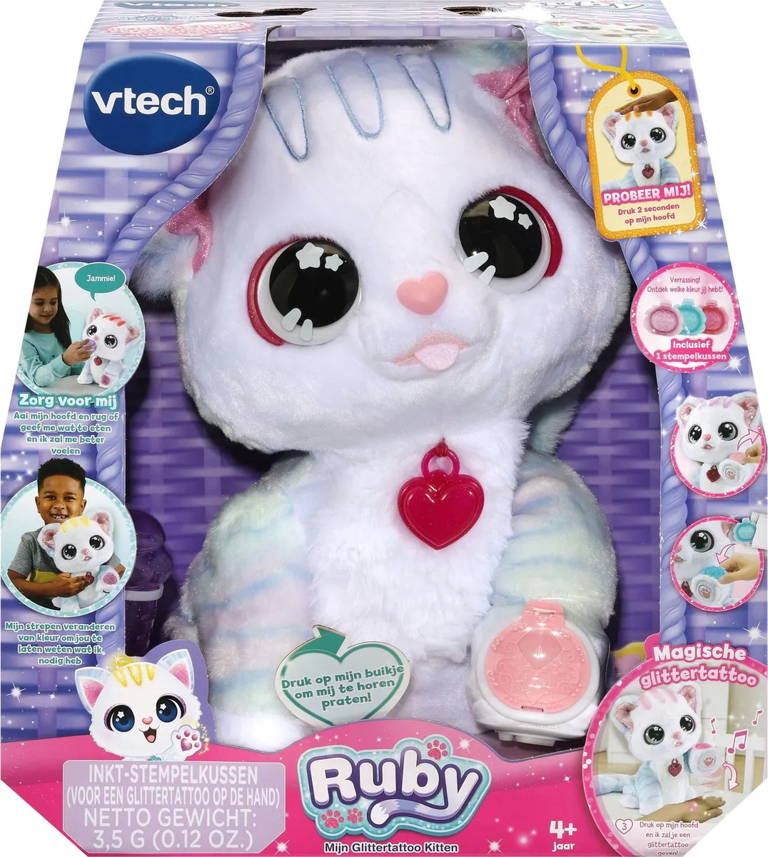 VTech Ruby Mijn Glittertattoo Knuffelkat
