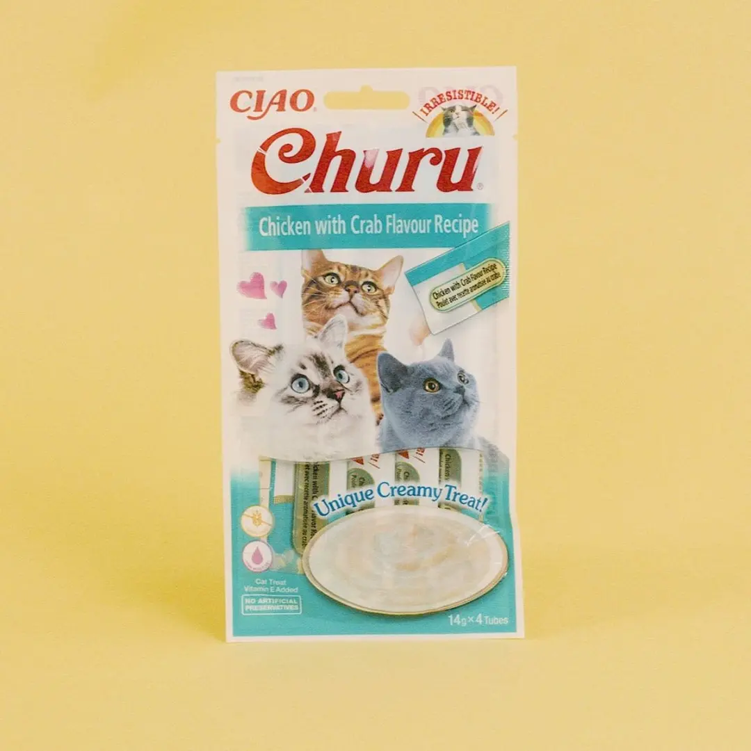 Inaba Churu Purée Kip Krab - 4x14g