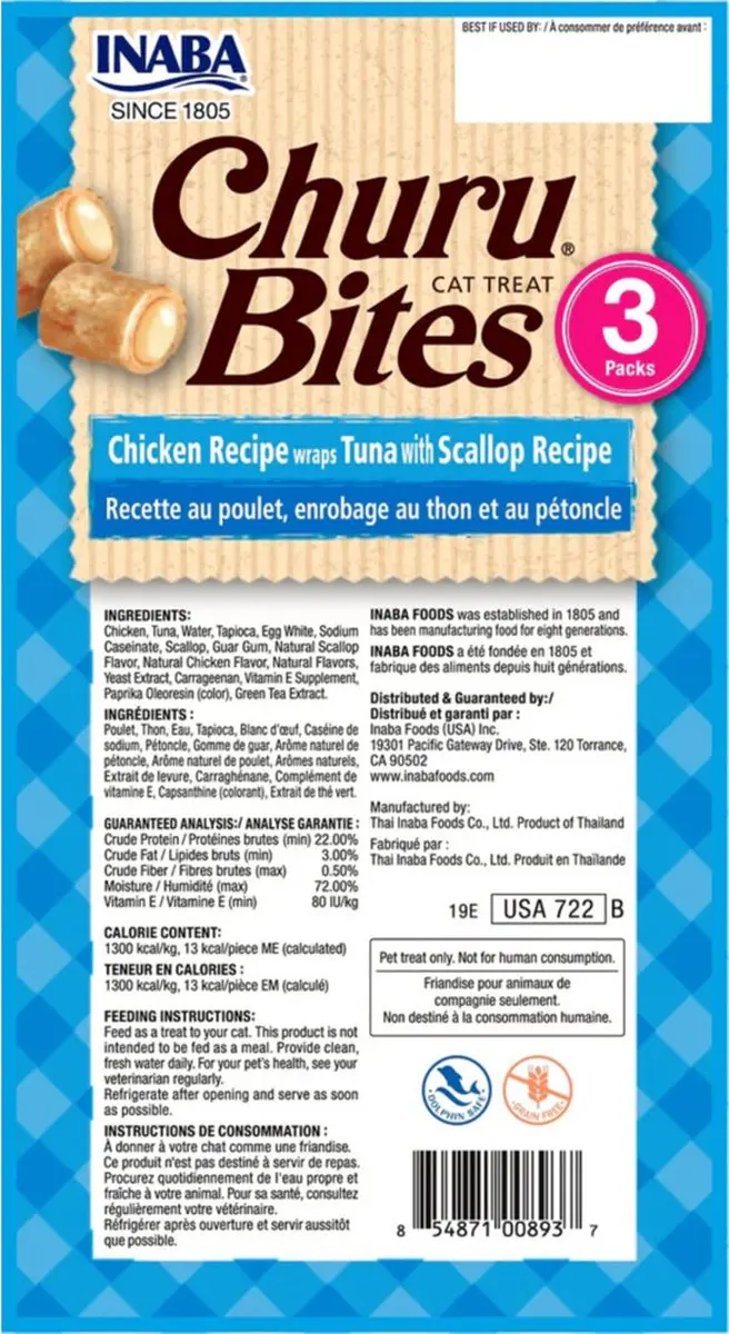 Inaba Churu Bites Tonijn Jacobsschelp - 3x10g
