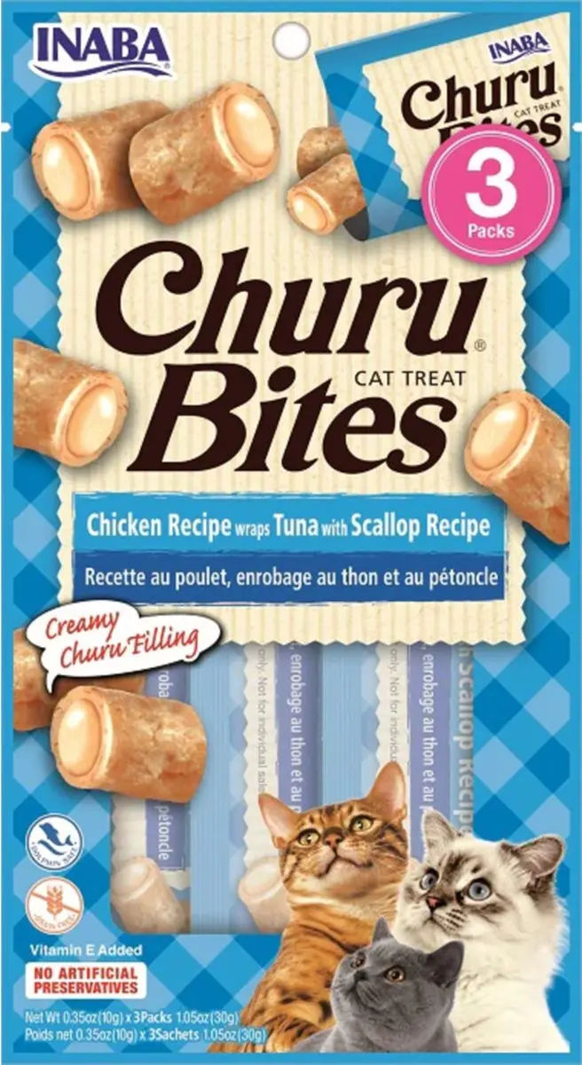 Inaba Churu Bites Tonijn Jacobsschelp - 3x10g