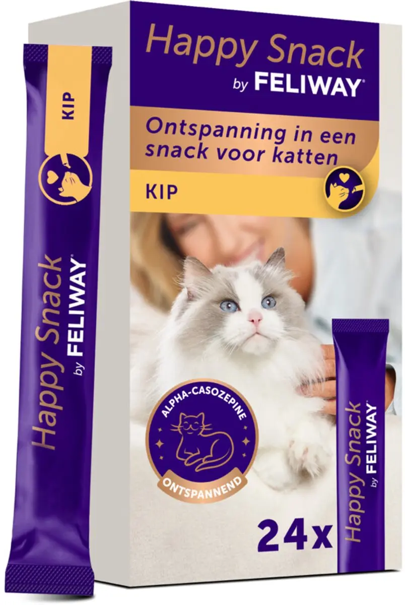 Feliway Kattensnack Happy Snack Kip - 24 Stuks