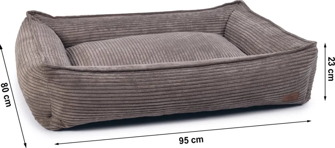 Designed by Lotte Ribbed Hondenmand - 95x80x23cm - Bruin