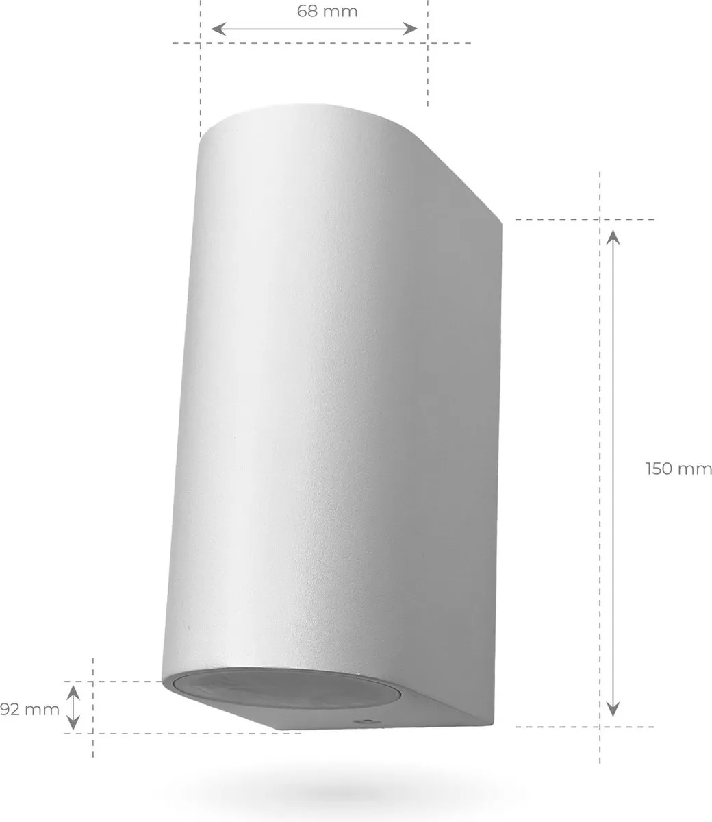 Ledvion Santa Barbara LED Wandlamp GU10 IP54 - 2 Stuks - Wit