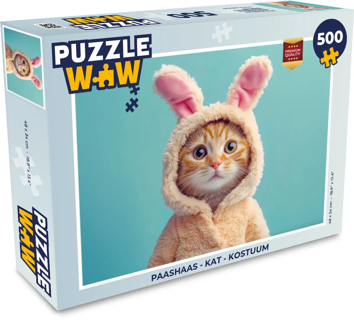 PuzzleWow Paashaas Kat Kostuum Legpuzzel 500 Stuks