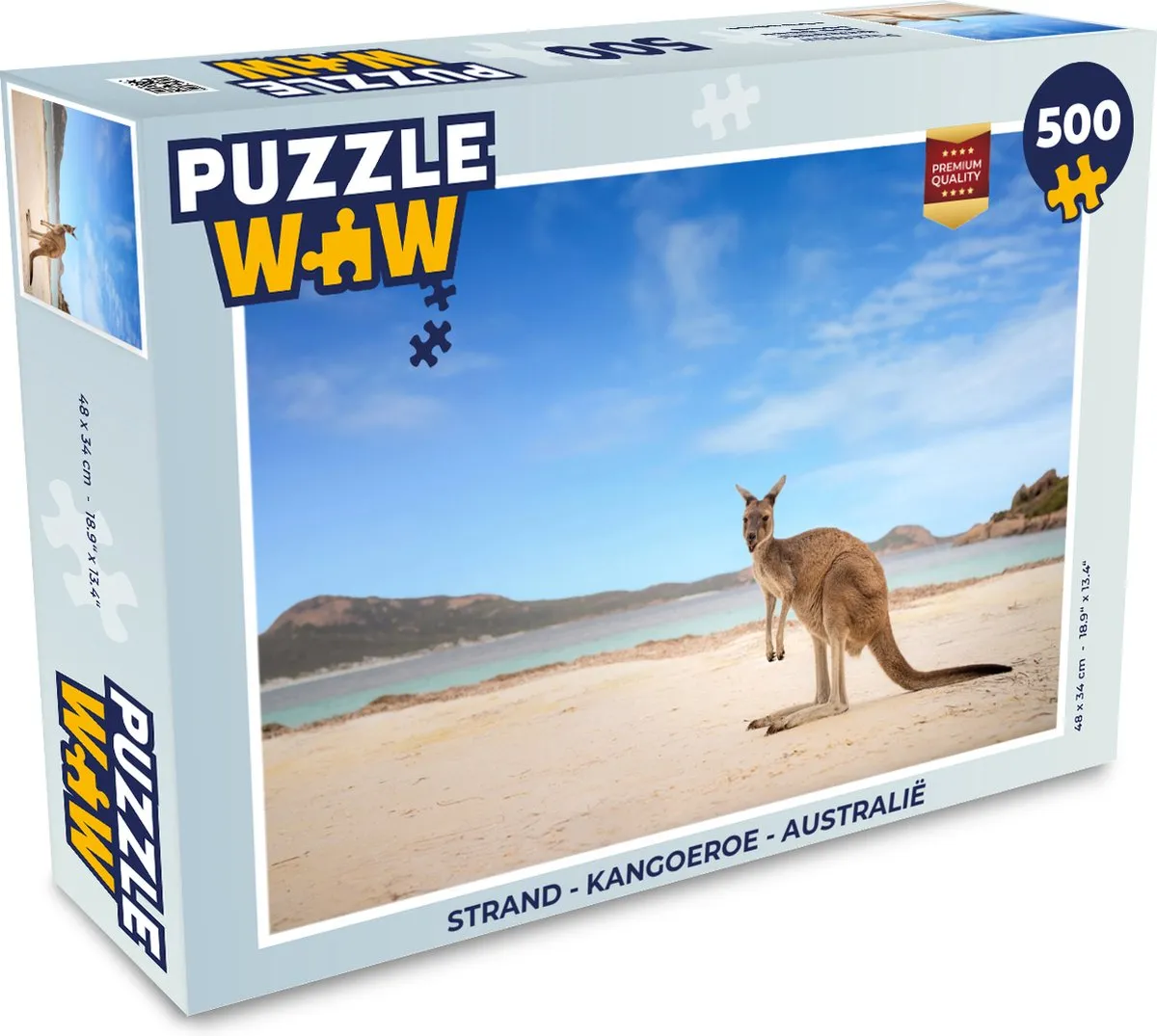 PuzzleWow Strand Kangoeroe Australië Legpuzzel 500 Stuks
