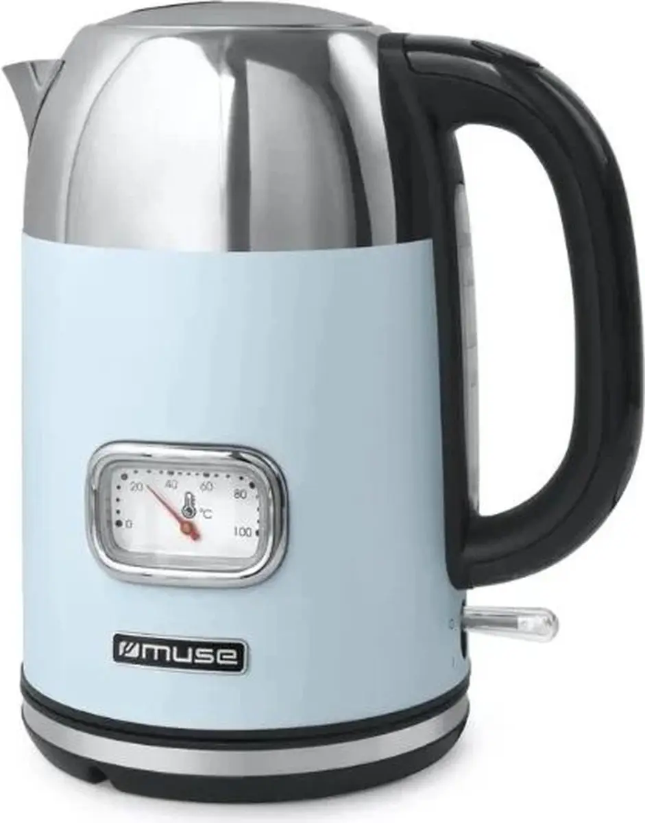 Muse MS-020 DV Draadloze elektrische waterkoker, 1,7 liter, pastel blauw