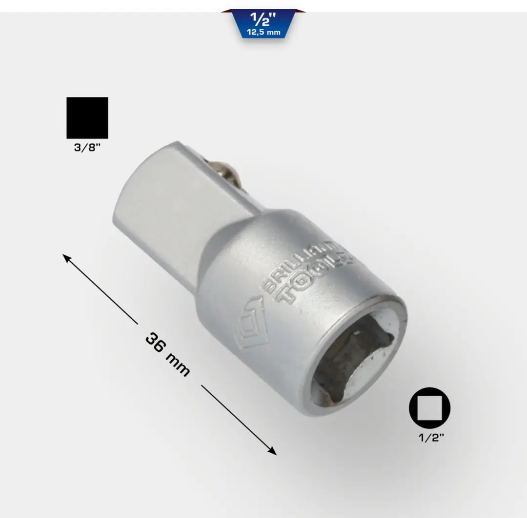 Brilliant Tools BT022905 Adapter 1/2" naar 3/8" - afbeelding 3 van 5