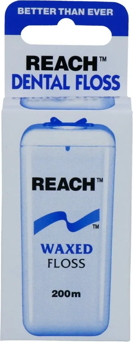 Reach Waxed Floss 200m - Blauw/Wit - afbeelding 6 van 6