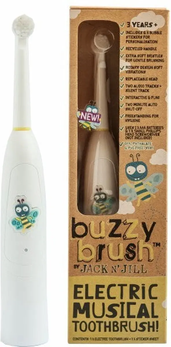 Jack N' Jill Organic Buzzy Brush Elektrische Tandenborstel - 1 Snelheid