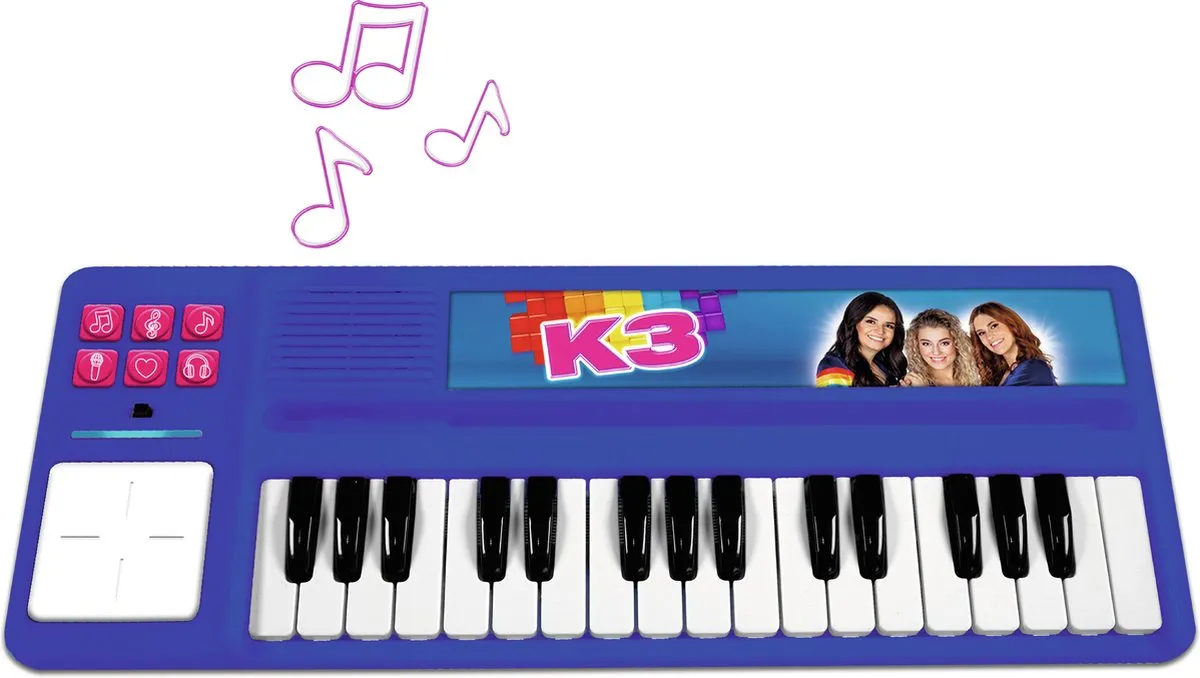 K3 Speelgoedinstrument - Piano met drumpad - Met fragmenten van 5 K3 liedjes - Inclusief batterijen