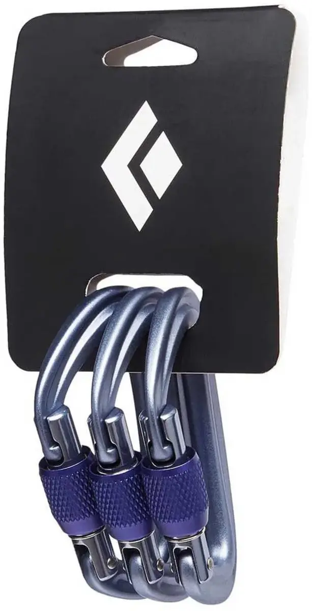 Black Diamond LiteForge Schroefkarabijnhaken - 3 Stuks - Zilver/Paars