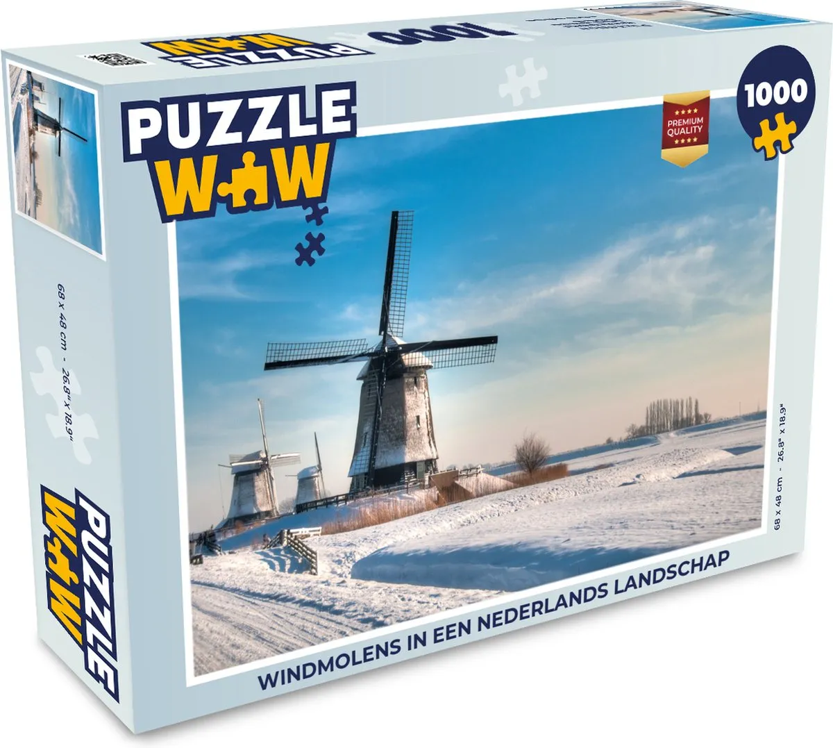 PuzzleWow Windmolens in een Nederlands Landschap Legpuzzel 1000 Stuks