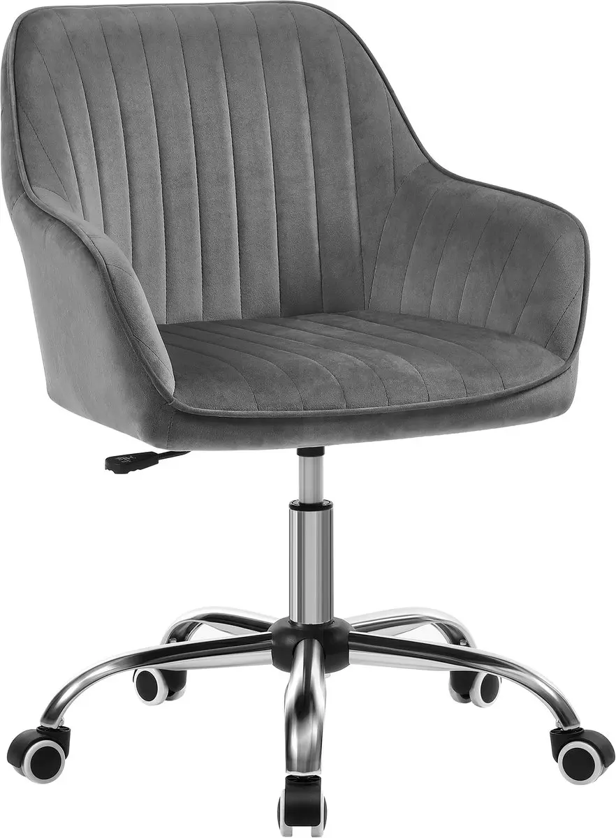 SONGMICS - Bureaustoel - Relaxfauteuil - Draaibaar - Met Fluwelen Bekleding - In Hoogte Verstelbaar