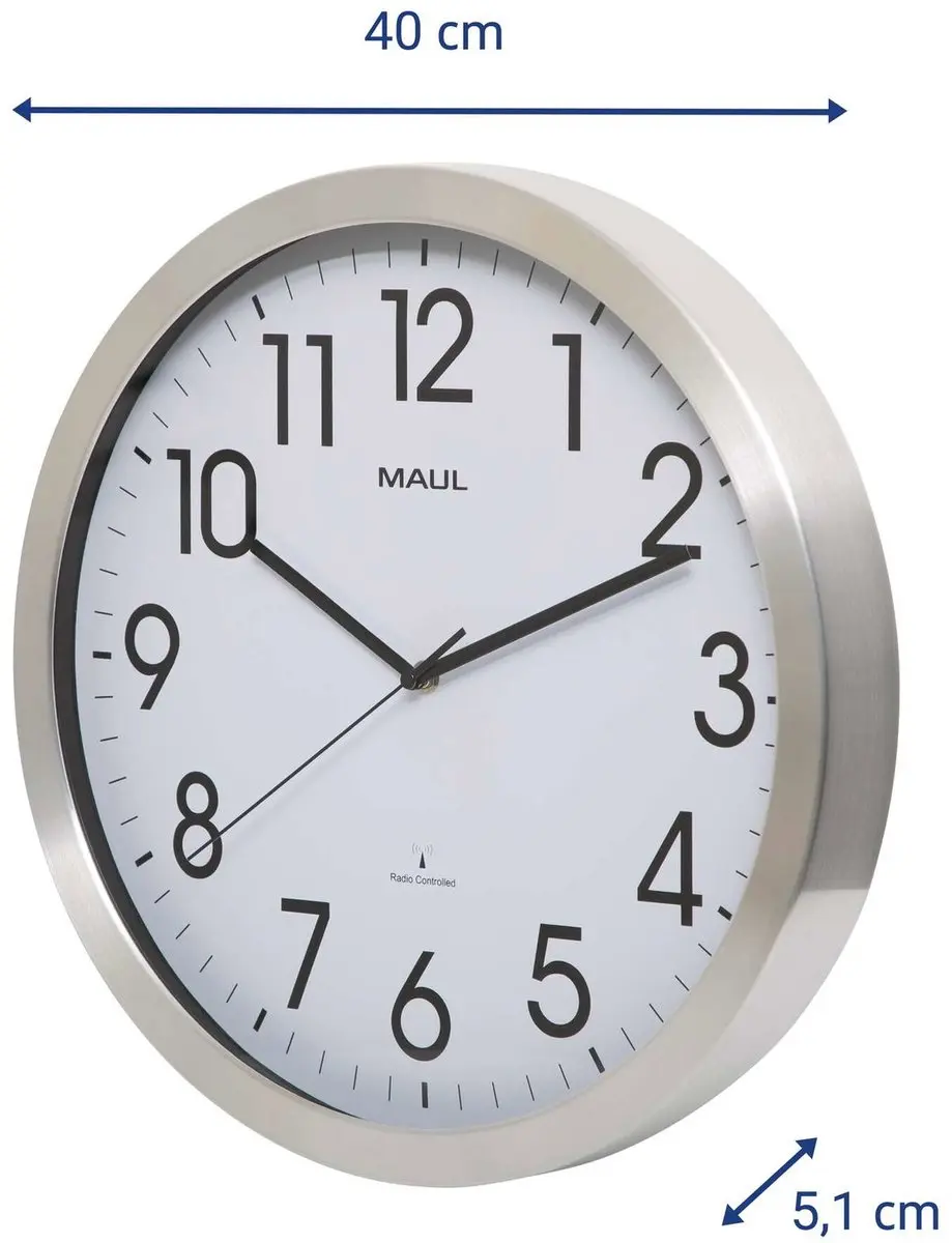 MAULmove Wandklok 40RC - Ø40cm - Zilver - afbeelding 4 van 6