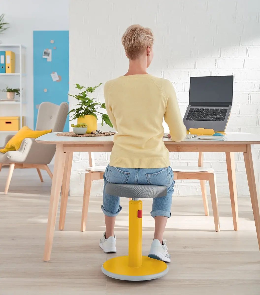 Leitz Ergo Cosy Actieve Ergonomische Zit/Sta Kruk - Warm Geel - afbeelding 6 van 6