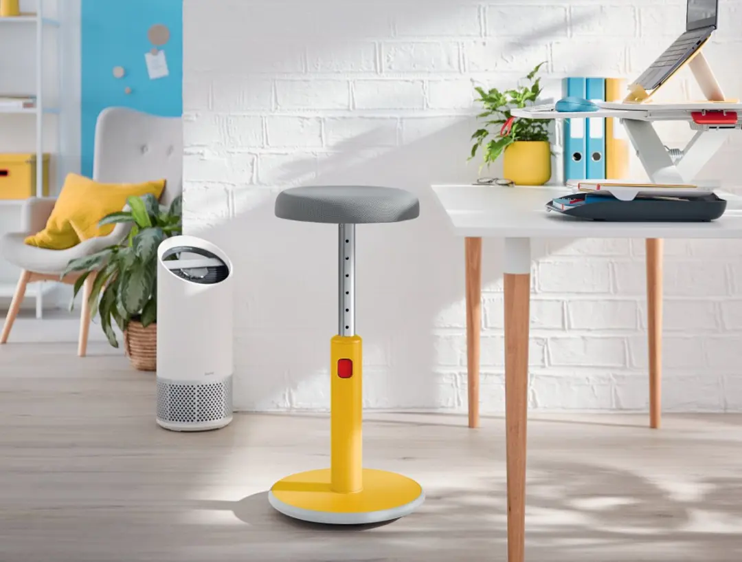 Leitz Ergo Cosy Actieve Ergonomische Zit/Sta Kruk - Warm Geel - afbeelding 5 van 6