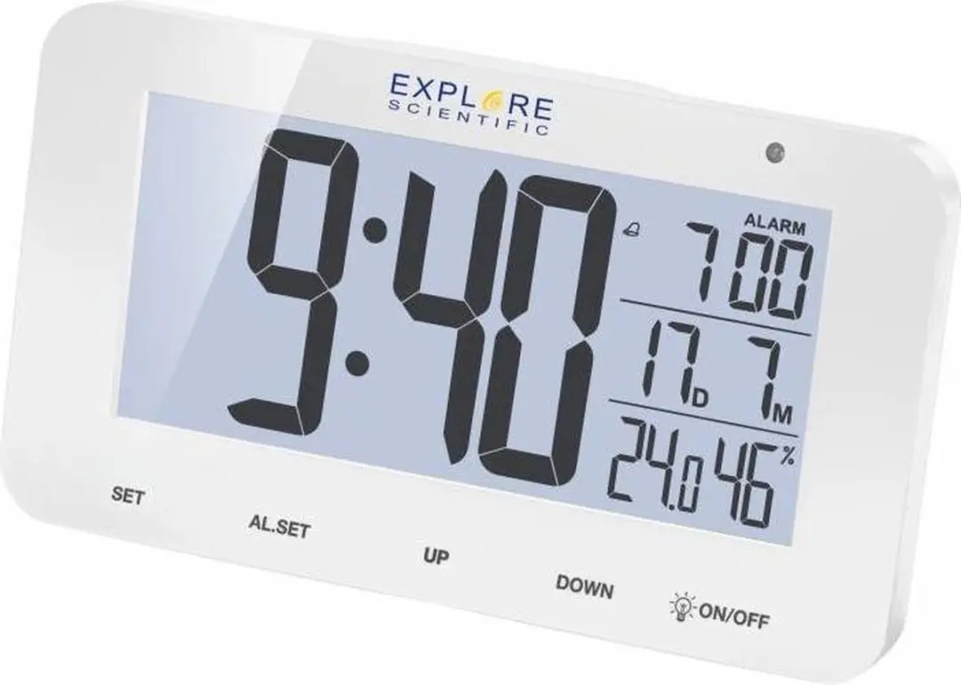 Bresser Explore Scientific RDP1004 Radioklok - Thermometer & Luchtvochtigheid - Wit - afbeelding 2 van 3