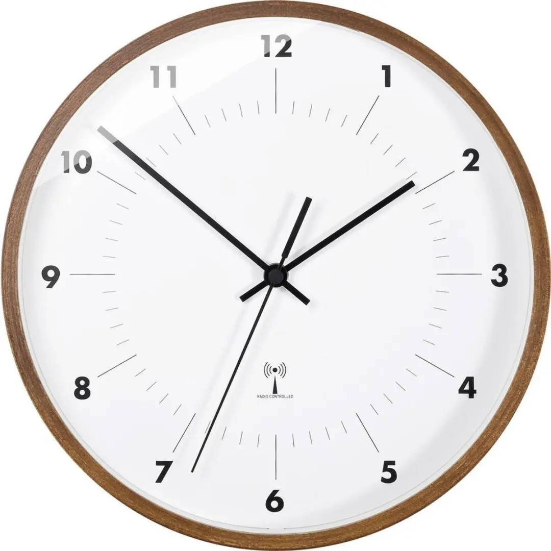 TFA Dostmann 98.1097 Wandklok - Analoog 25,5cm - Bruin/Wit - afbeelding 3 van 6