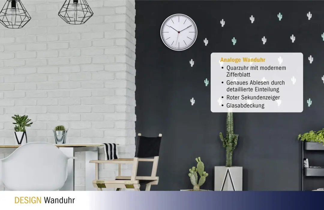 TFA Dostmann Quartz Wandklok 28cm - Wit - afbeelding 6 van 6