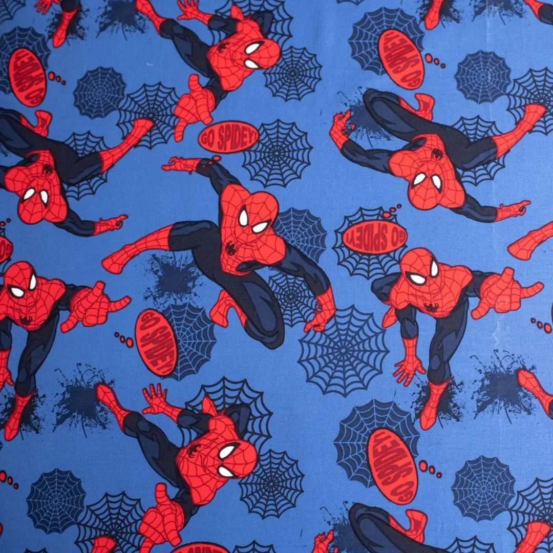 Spider-Man Hoeslaken Eenpersoons 90x200cm - Blauw - afbeelding 2 van 3