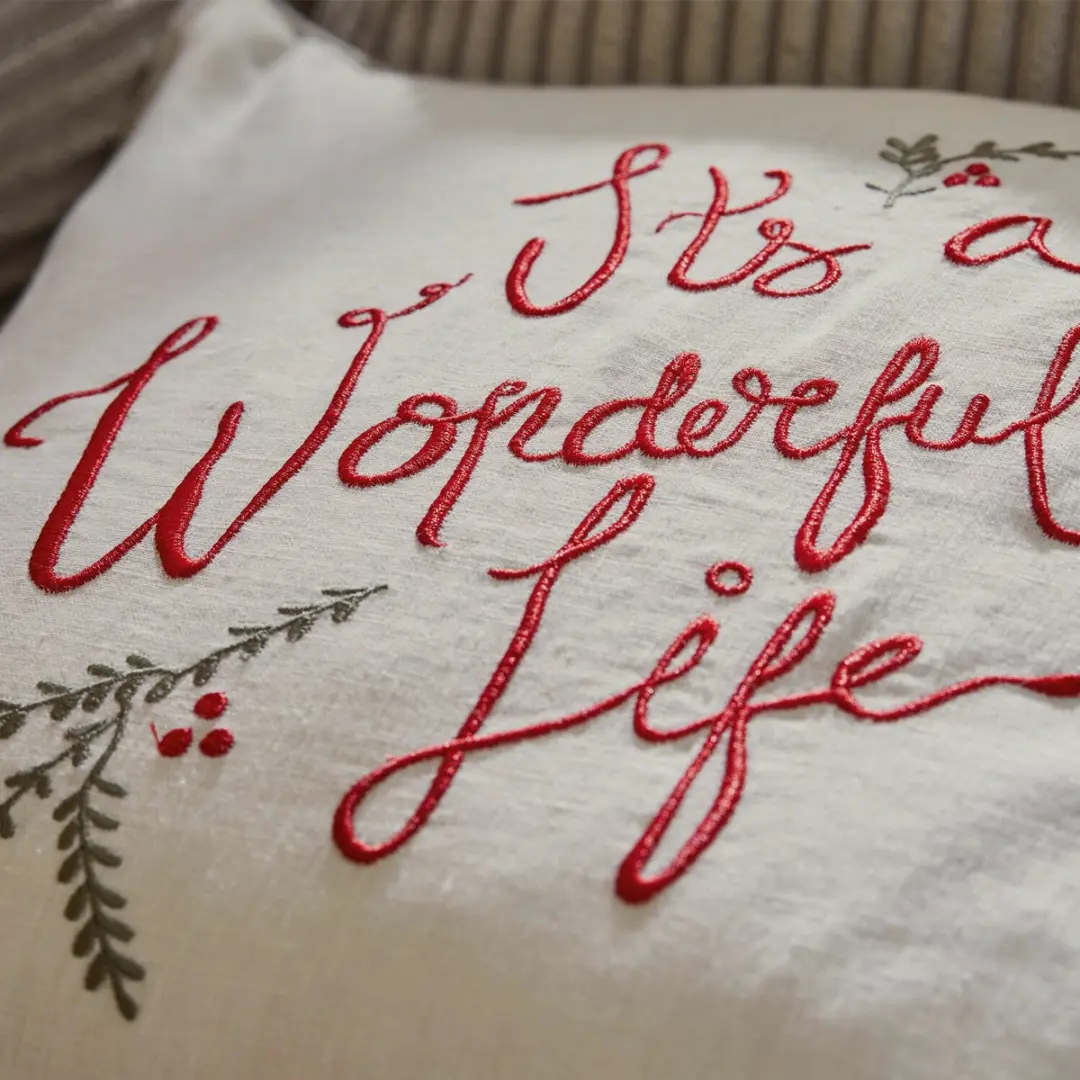 Loberon Kussenhoes Wonderful - beige/rood - afbeelding 4 van 6