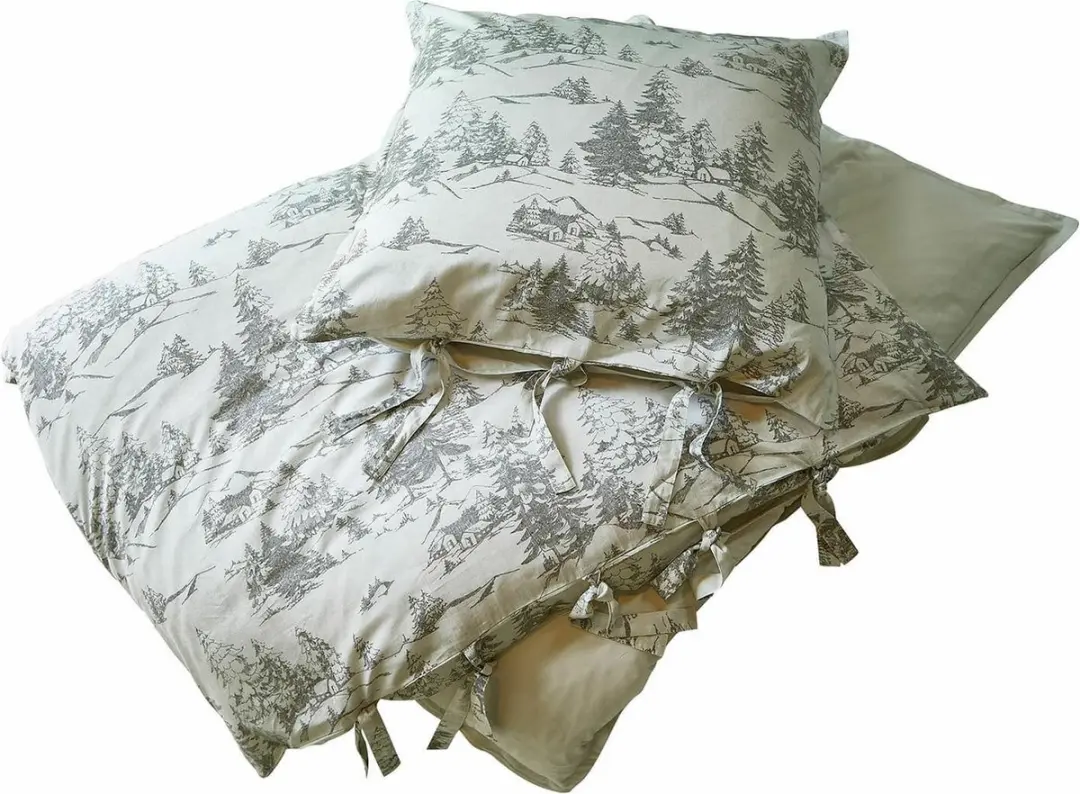 Loberon Dekbedovertrekset Héroux - Eenpersoons - Beige/Zwart - afbeelding 3 van 6