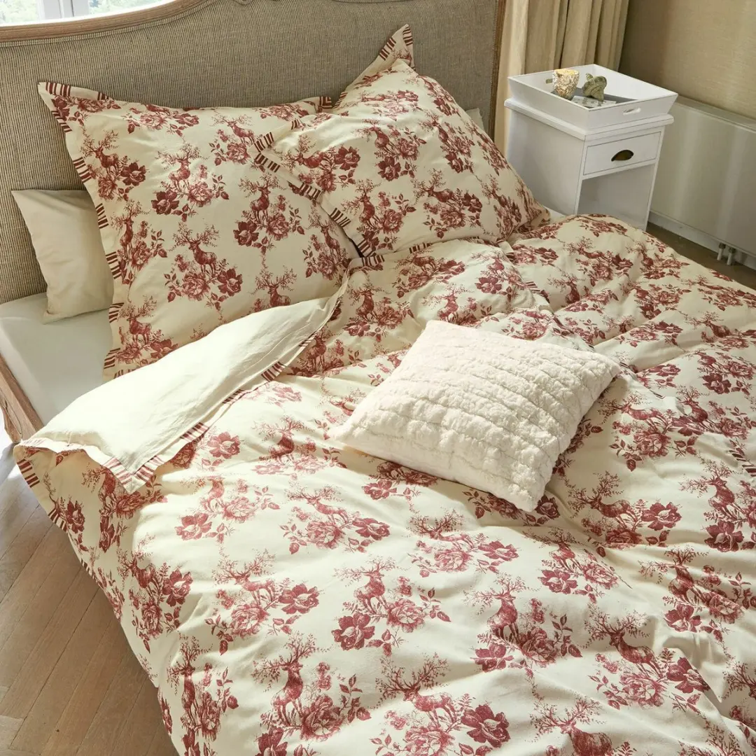 LOBERON Dekbedovertrekset Renique wit/rood