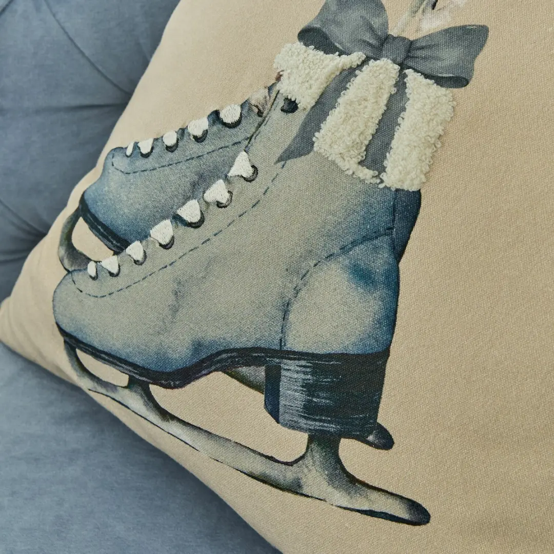Loberon Kussenhoes Herveline Linnen/Blauw - afbeelding 3 van 5