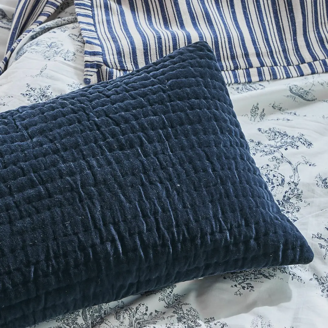 Loberon Kussenhoes Winklet - Blauw - afbeelding 3 van 5