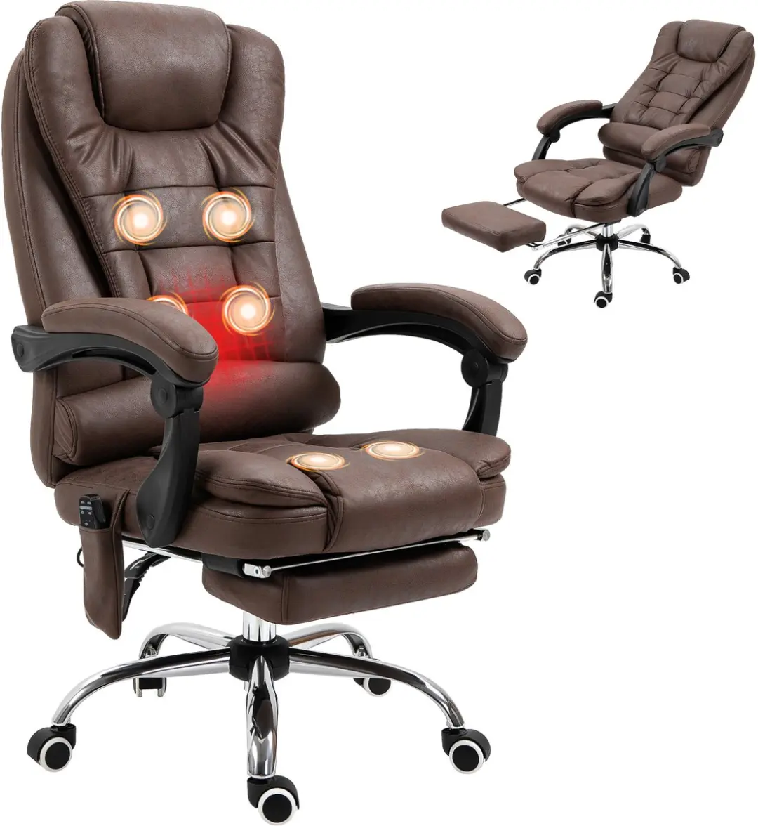 Vinsetto-Bürostuhl mit Massagefunktion-Polyester, Schaumstoff-65B x 70T x 111-1