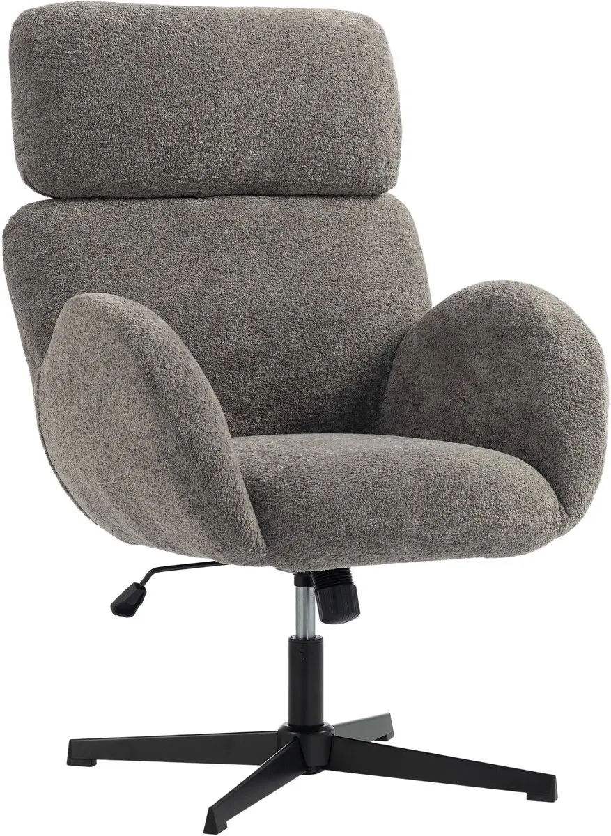 HOMCOM Office Chair-Samt (100% Polyester)-68L x 67B x 113H cm-Grau