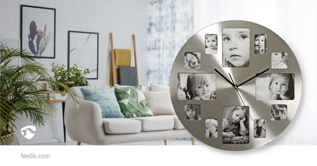 Nedis Wandklok 40cm Metaal - Zilver - afbeelding 6 van 6