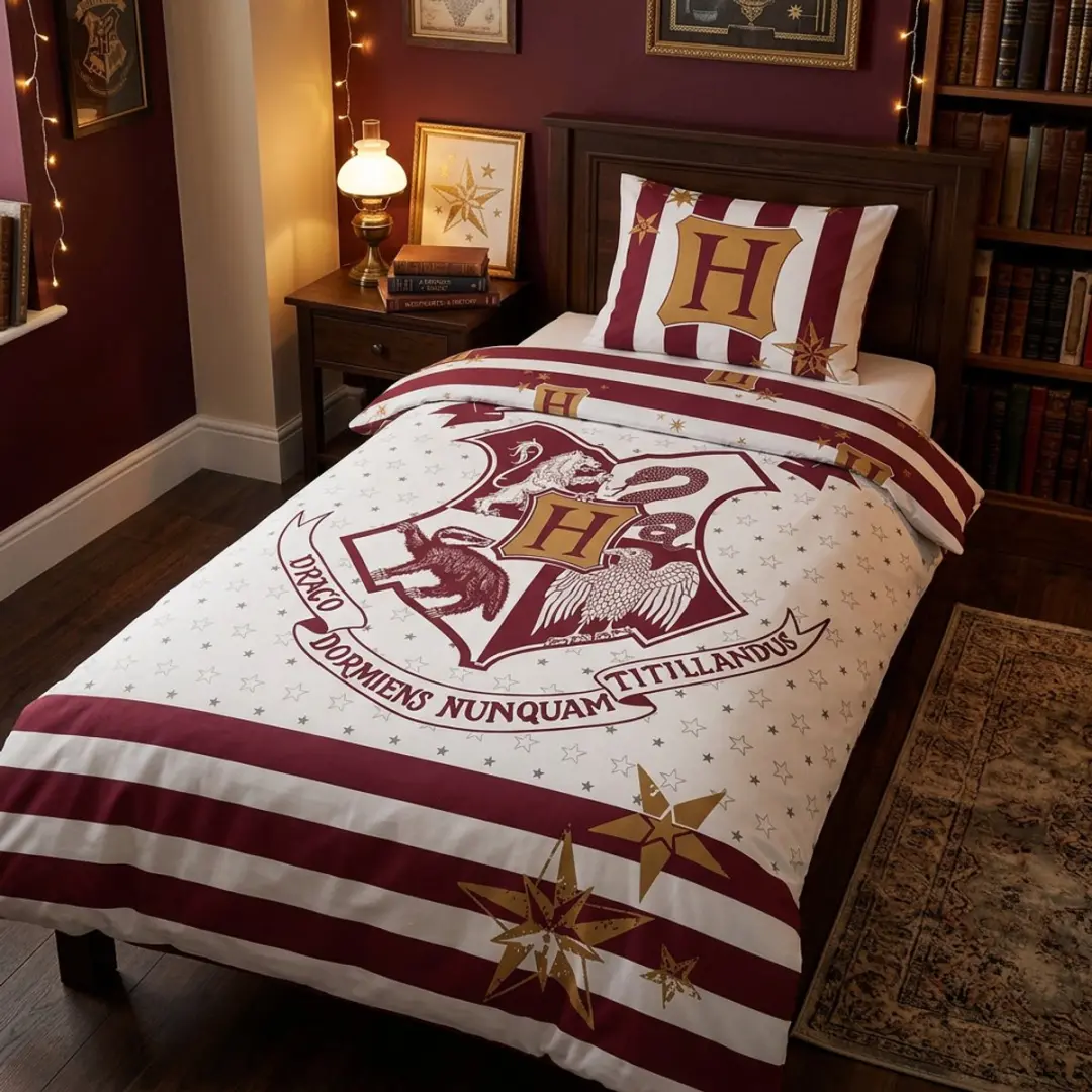 Harry Potter Dekbedovertrek Eenpersoons 140x200cm - Rood - afbeelding 3 van 5