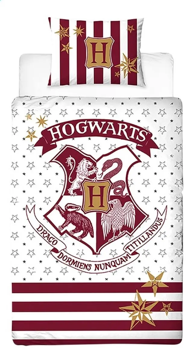 Harry Potter Dekbedovertrek Eenpersoons 140x200cm - Rood - afbeelding 4 van 5
