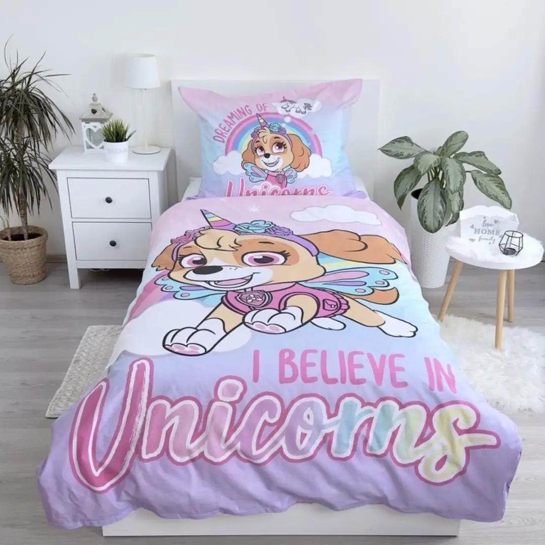 PAW Patrol Skye Dekbedovertrek - Eenpersoons 140x200cm - Roze - afbeelding 4 van 5
