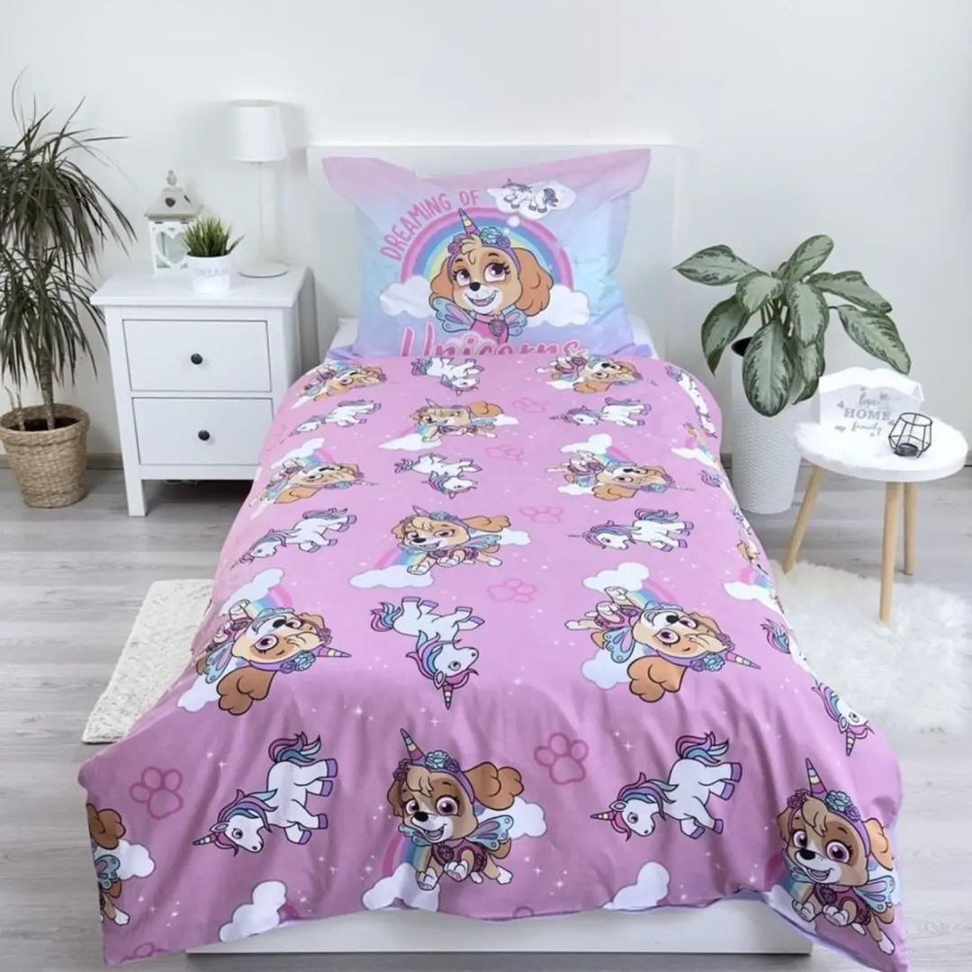PAW Patrol Skye Dekbedovertrek - Eenpersoons 140x200cm - Roze - afbeelding 3 van 5