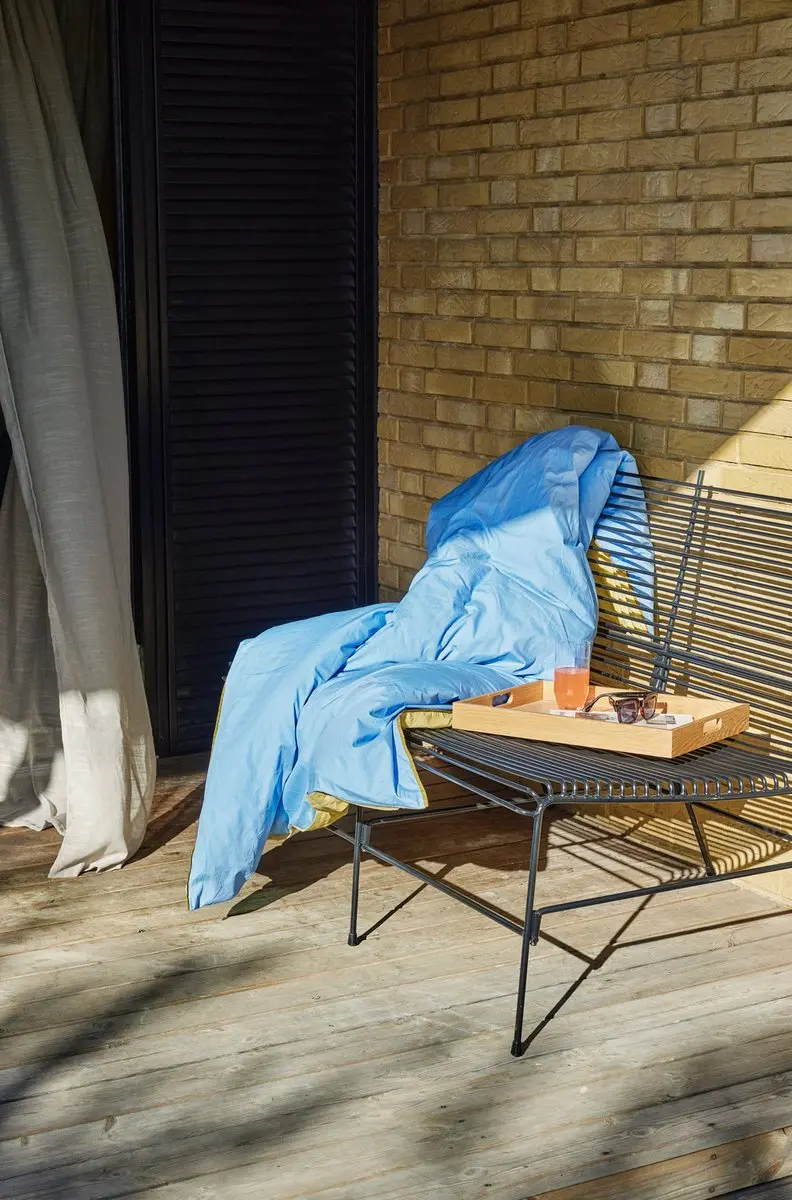 Hübsch Aki Bedlinnen 80/200cm - Blauw/Geel - 1 Kussensloop - afbeelding 5 van 6