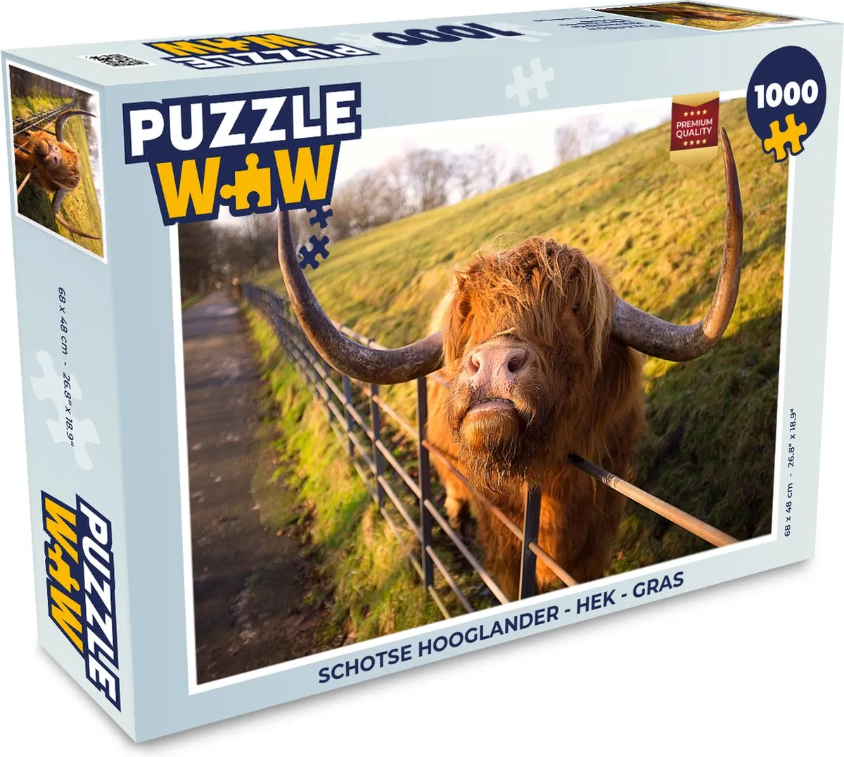 PuzzleWow Schotse Hooglander Hek Legpuzzel 1000 Stuks
