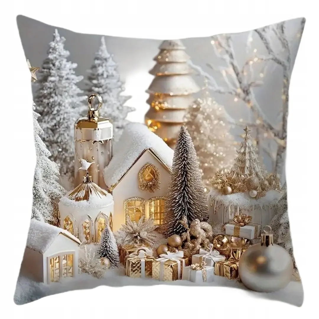 Kerst decoratieve kussenhoes fluweel 40x40cm 3D-effect dubbelzijdig