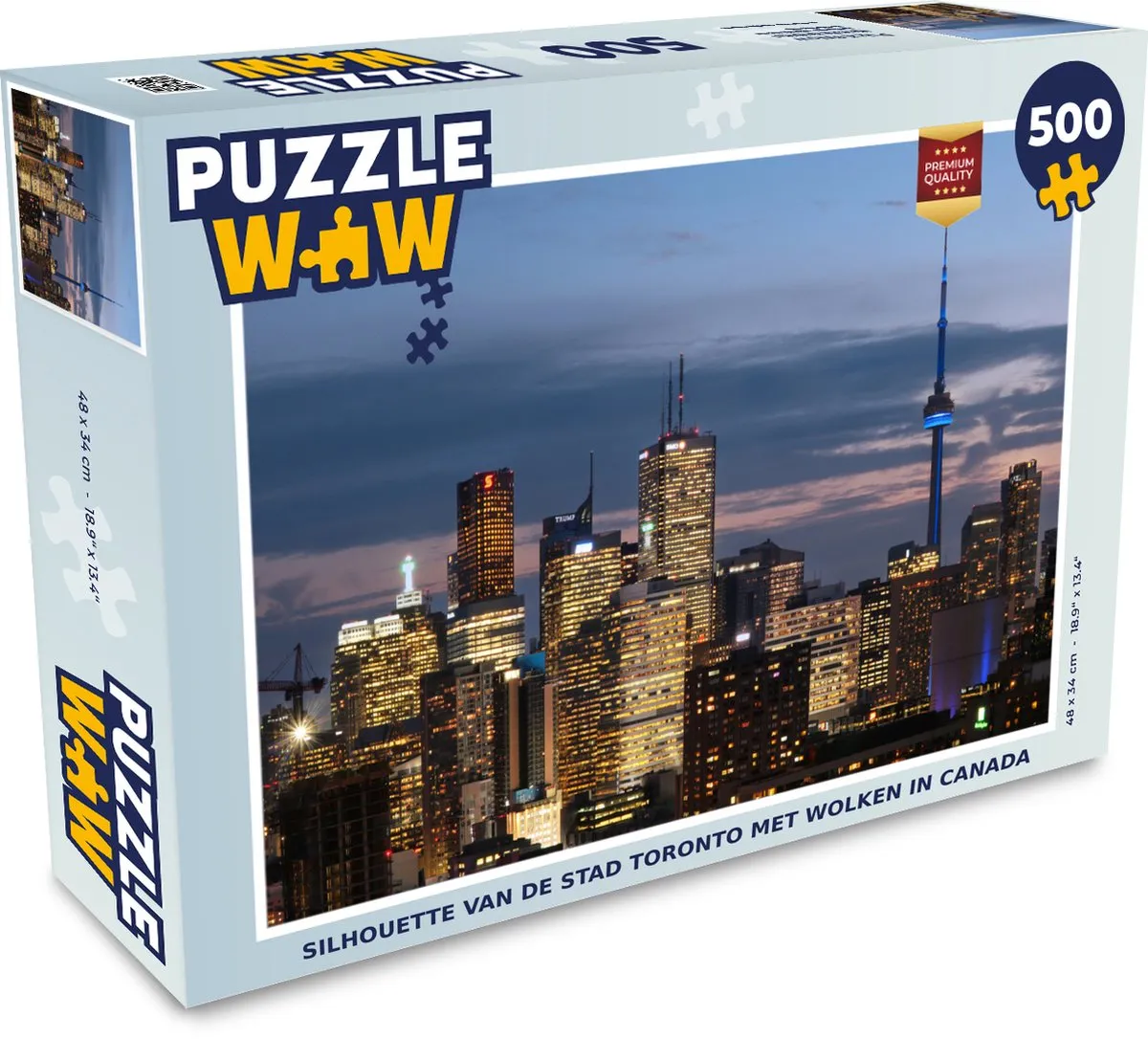 PuzzleWow Toronto Wolken Legpuzzel 500 Stuks - Multicolor