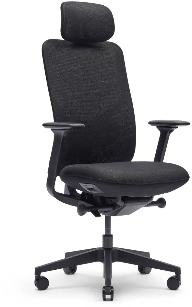 ZINNIA Bureaustoel, met verstelbare hoofdsteun, Pure Black
