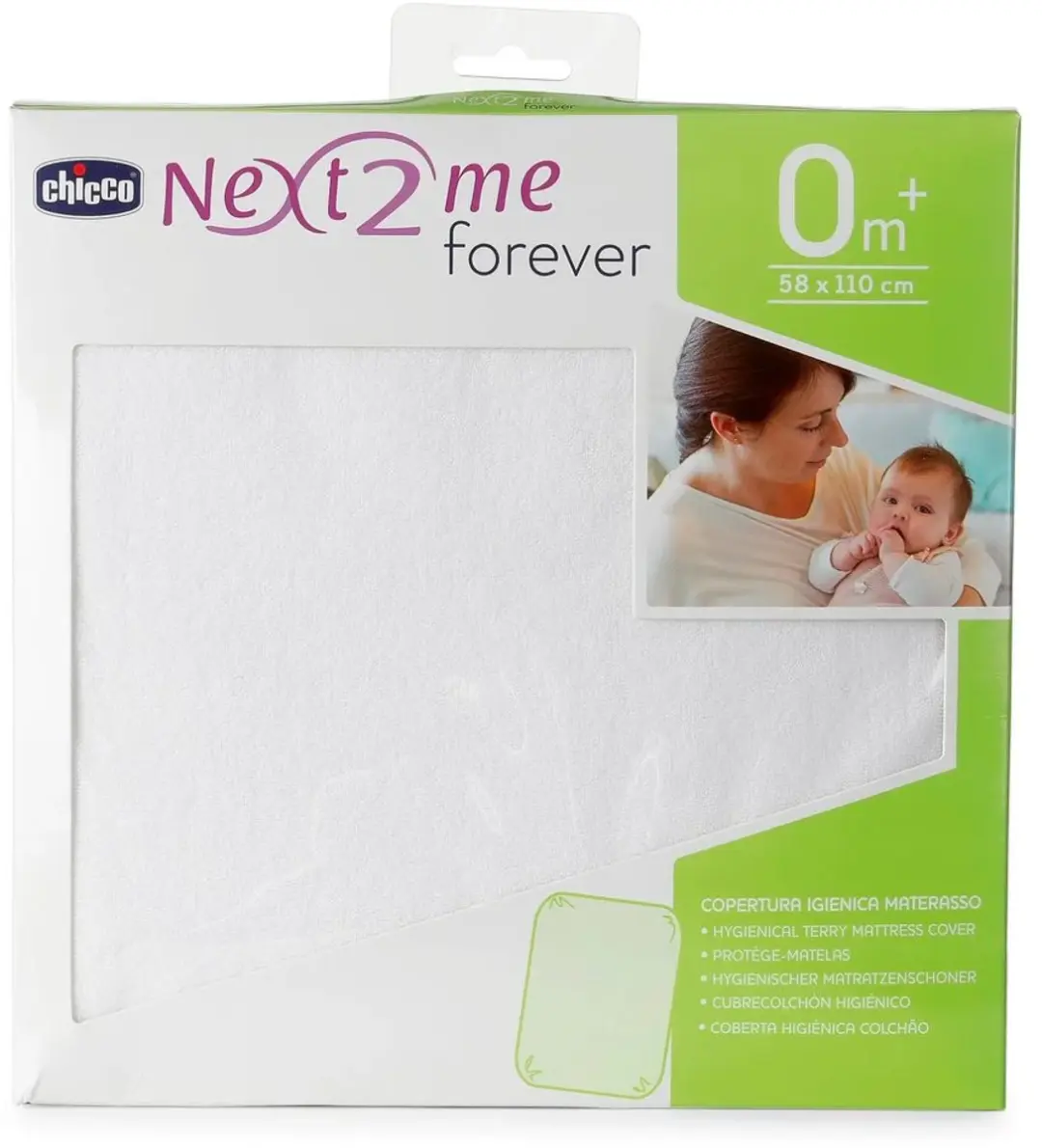 Chicco Forever Next2Me Molton Hoeslaken - 1 persoons - Wit - afbeelding 2 van 2
