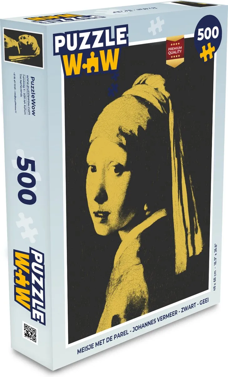 PuzzleWow Meisje met de parel Legpuzzel 500 Stuks - Multicolor