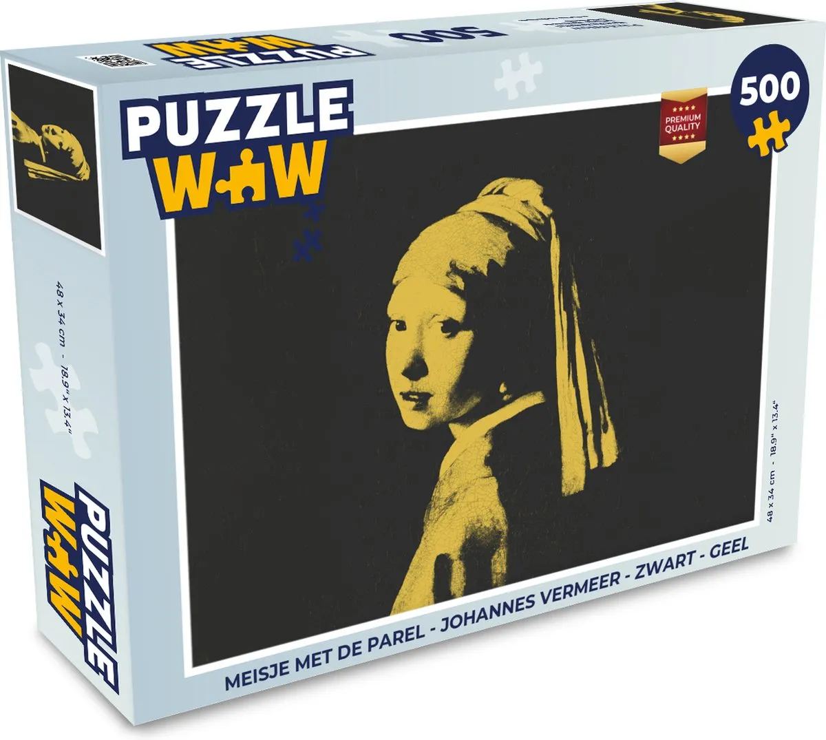 PuzzleWow Meisje met de parel Legpuzzel 500 Stuks
