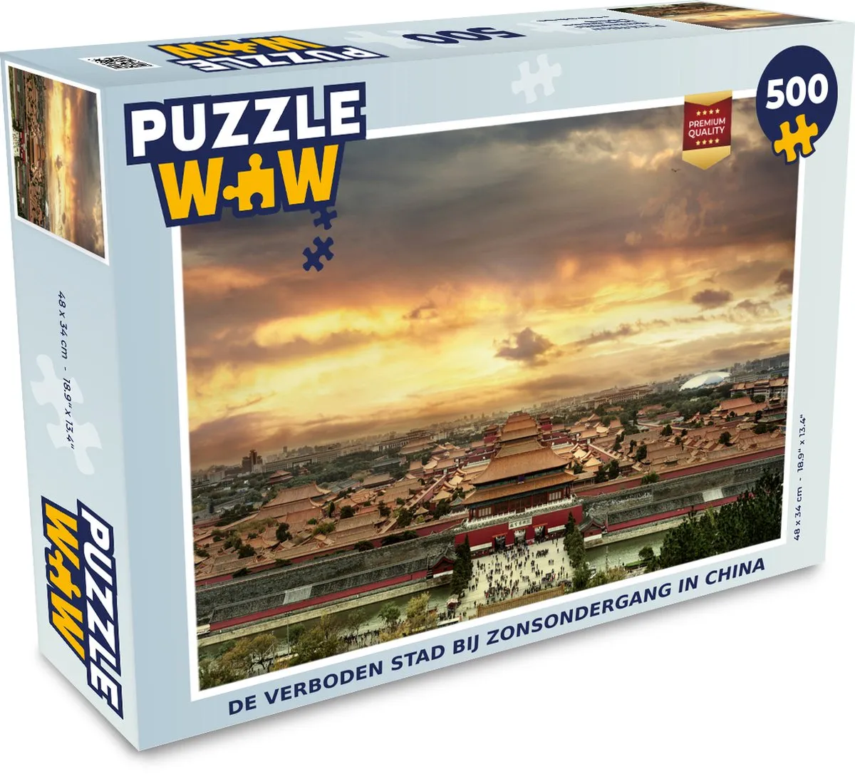 PuzzleWow De Verboden Stad bij Zonsondergang Legpuzzel 500 Stuks - Multicolor