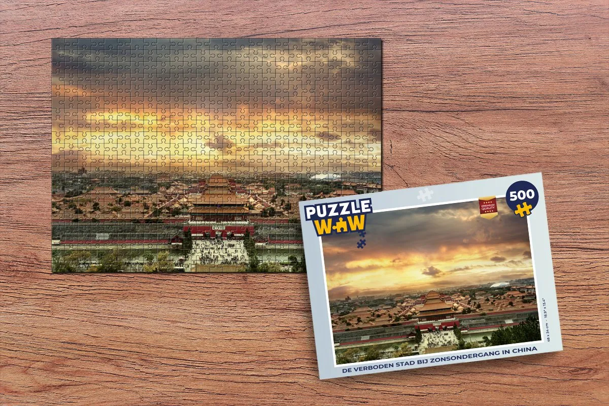 PuzzleWow De Verboden Stad bij Zonsondergang Legpuzzel 500 Stuks - Multicolor