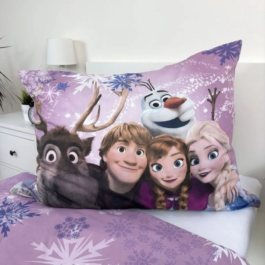 Disney Frozen Dekbedovertrek Snowflakes 140x200cm - Roze - afbeelding 3 van 6