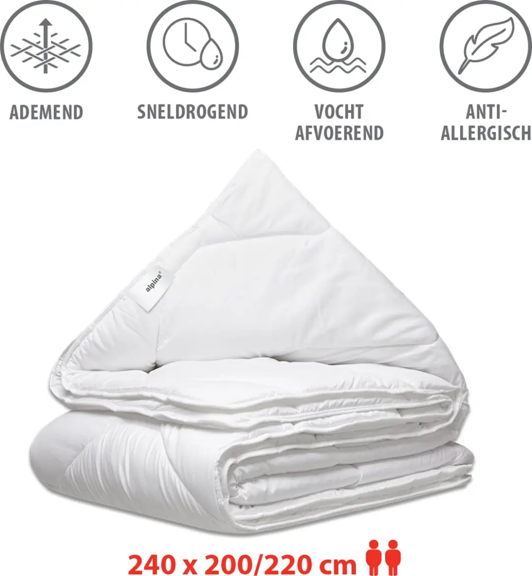 Alpina 4-Seizoenen Dekbed 240x200/220cm - Wit - afbeelding 2 van 6