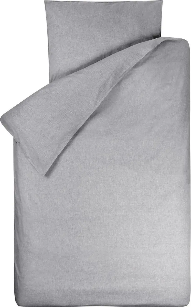 BINK Bedding Dekbedovertrek Bo Grijs 1-persoons 140x200/220 cm (incl 1 kussenslo
