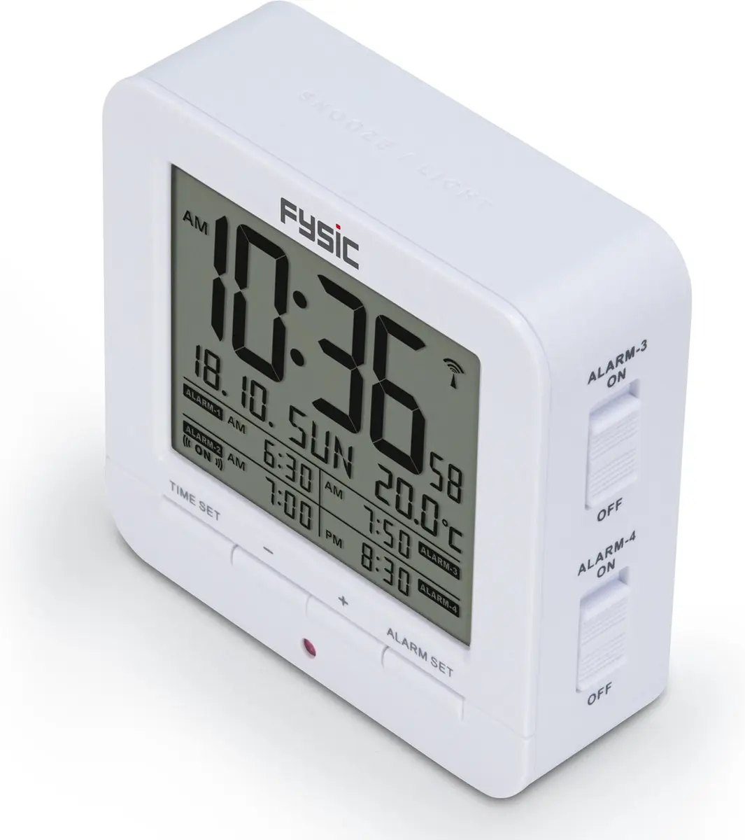 Fysic FKW-8 DCF Wekker Thermometer - Wit - afbeelding 4 van 6